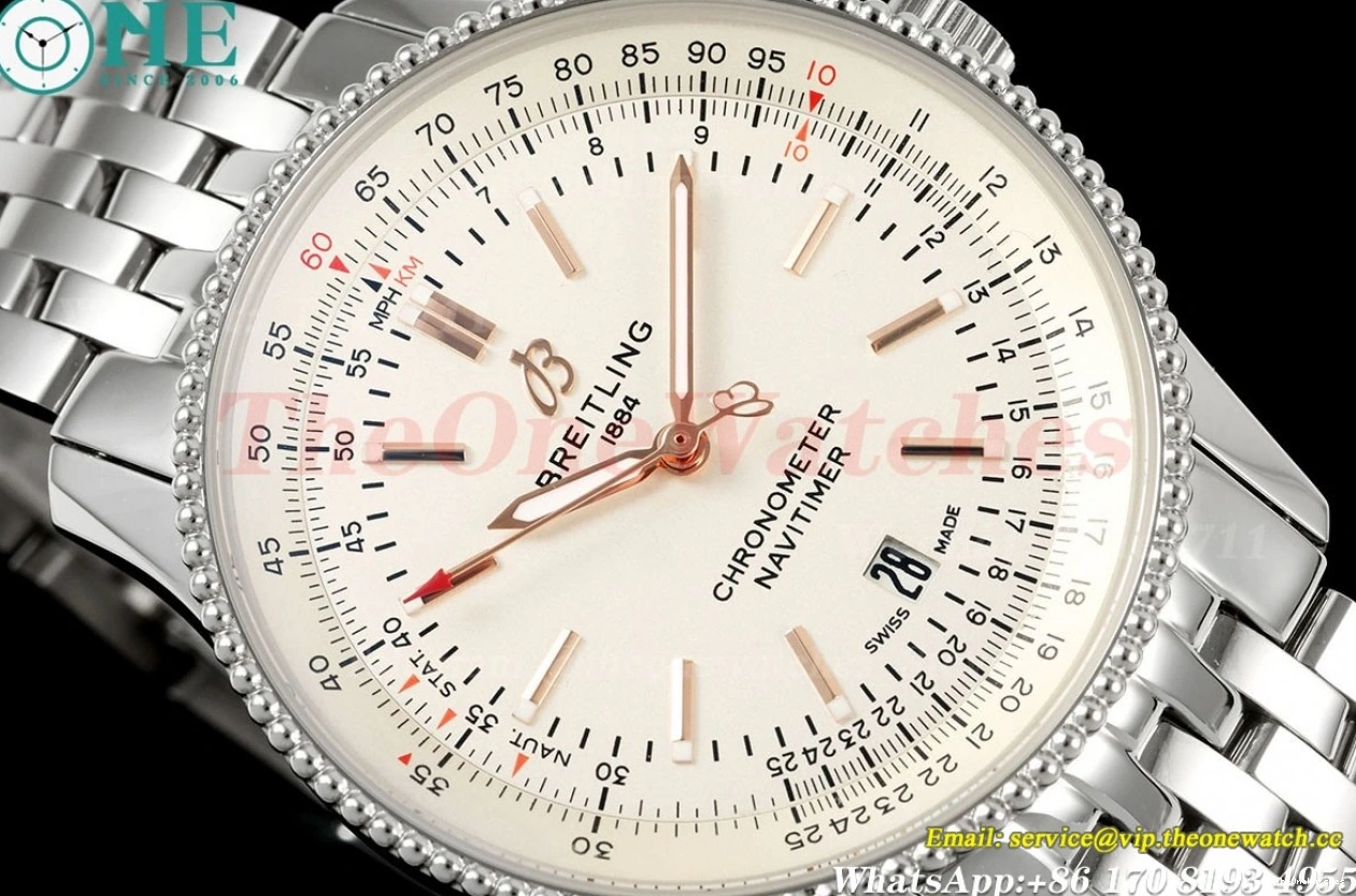 A2824 Date Dial TF Navitimer SS 1 Cream 41mm SS 0215